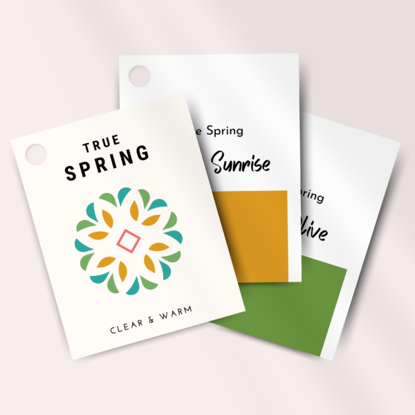 True Spring kleurenwaaier met warme, frisse en heldere kleuren. Perfect voor een True Spring seizoenstype om moeiteloos te shoppen en kleding te kiezen in de juiste tinten na een kleuranalyse.