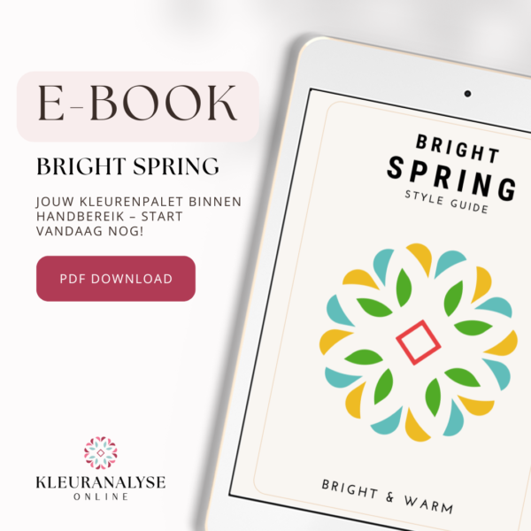 Cover van de Bright Spring Style Guide e-book. Bevat een volledig kleuradvies voor Bright Spring types, verkrijgbaar als PDF.