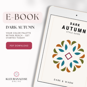 Cover of the Dark Autumn Style Guide e-book. Color palette and style advice for Dark Autumn types. Available as a PDF download.