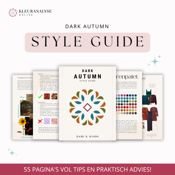 Dark Autumn style guide met een warm en diep kleurenpalet. Inclusief modeadvies, make-up tips en stijltips voor Dark Autumn types.