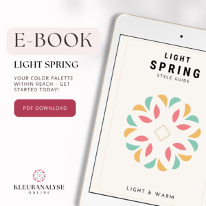 Light Spring e-book with a detailed color palette and style advice. Get tips for clothing and makeup that enhance your look.