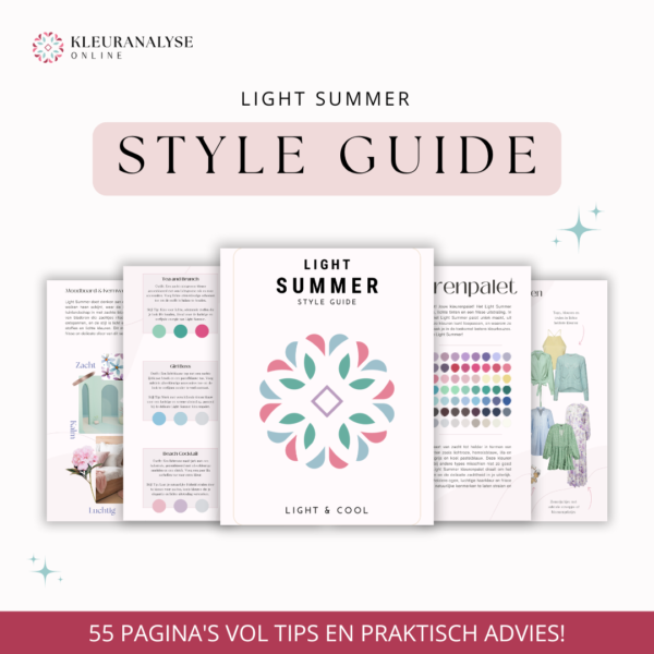 Light Summer style guide met een koel en helder kleurenpalet. Inclusief kledingadvies en accessoires voor een harmonieuze look.