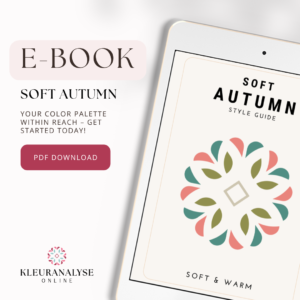 Soft Autumn e-book featuring a warm and muted color palette. Includes fashion advice, makeup tips, and outfit ideas for Soft Autumn types.