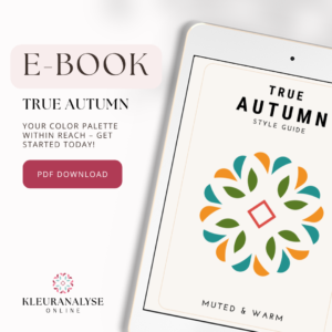 True Autumn e-book featuring a color palette and style advice. Includes fashion and makeup inspiration for a warm and muted look.