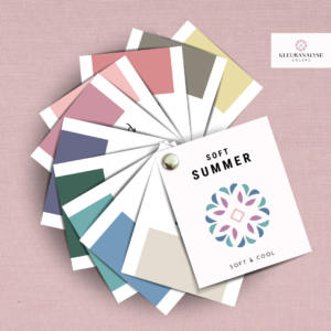 Soft Summer kleurenwaaier met 56 kleuren voor een zacht en gedempt zomertype