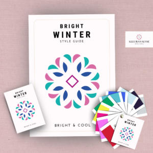 Bright Winter kleurpakket met kleurenwaaier, style guide en pocket guide voor een helder en contrastrijk wintertype