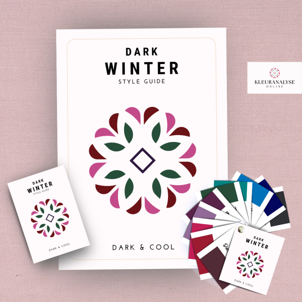 Dark Winter kleurpakket met kleurenwaaier, style guide en pocket guide voor een diep en krachtig wintertype