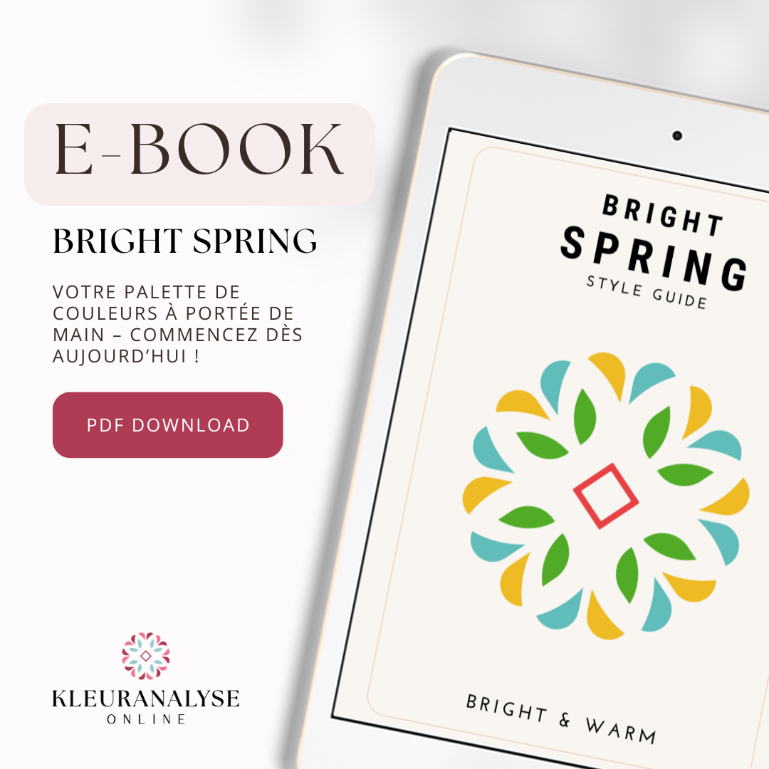 Couverture de l’e-book Guide de style Printemps Lumineux. Contient un conseil couleur complet pour les types Printemps Lumineux, disponible en PDF.