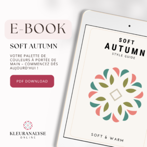 E-book Soft Autumn aux couleurs chaudes et douces. Il contient des conseils mode, des astuces maquillage et des suggestions d'associations vestimentaires pour les types Soft Autumn. 