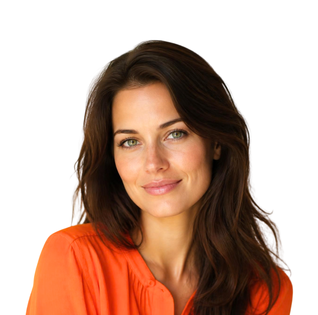 Woman with Bright Spring coloring in bright, warm spring colors
